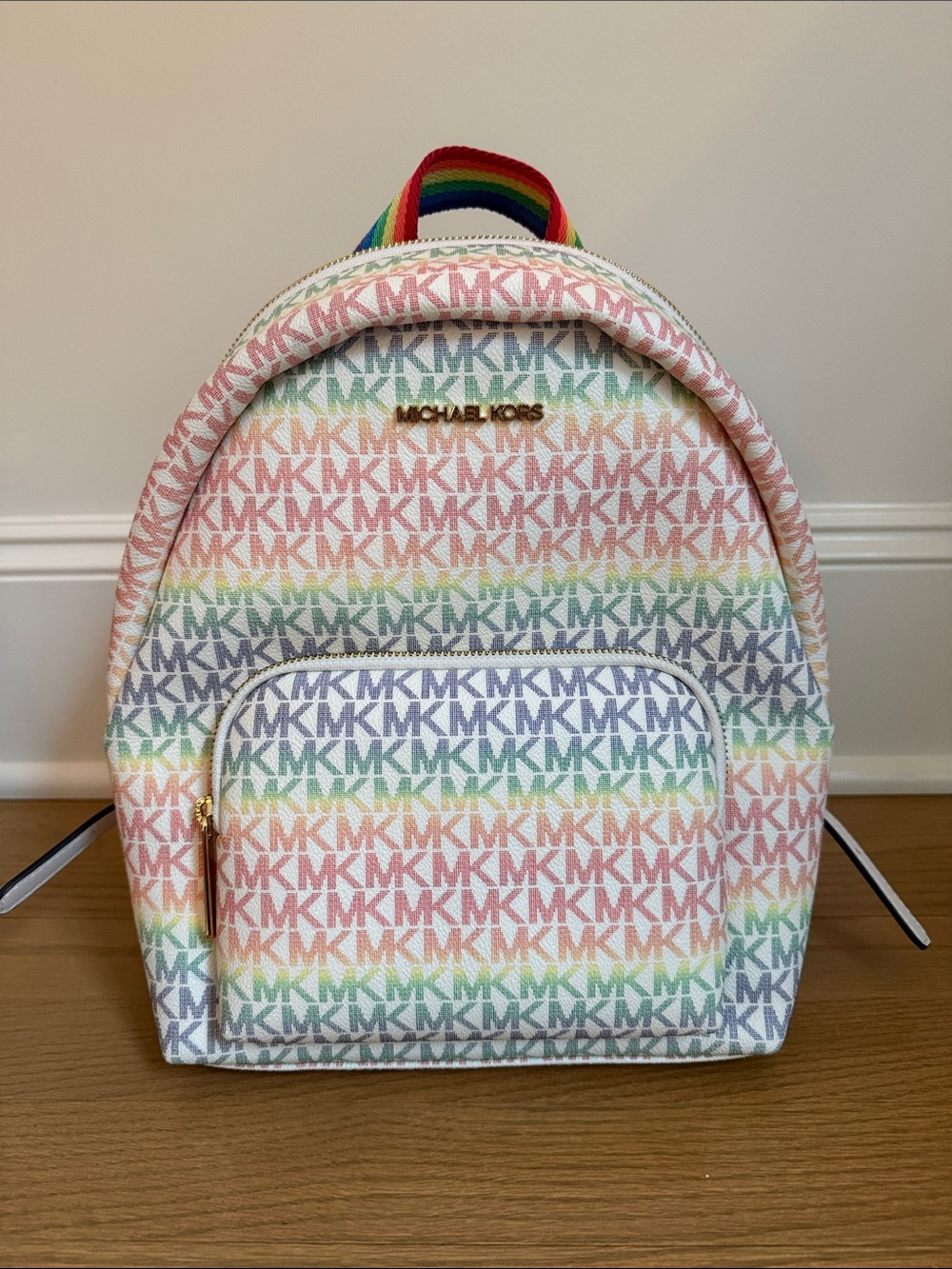 Michael Kors Rainbow MK Logo Mini Backpack - Pink Multicolor